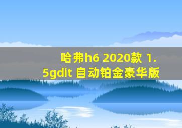 哈弗h6 2020款 1.5gdit 自动铂金豪华版